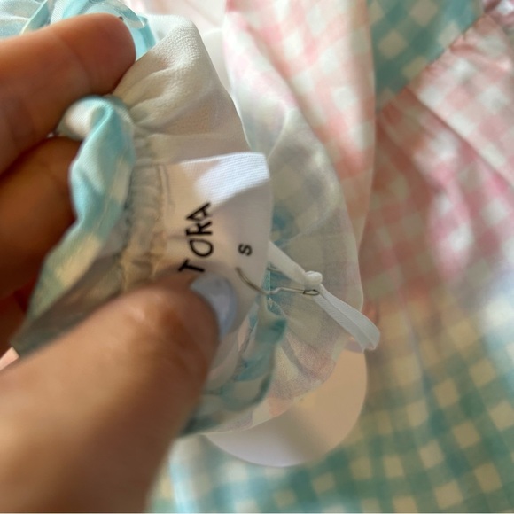 Storia Gingham multi color tiered lined dress nwt - Picture 13 of 16